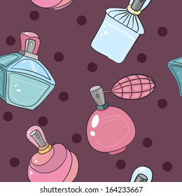 Seamless pattern with perfume.Vector. 