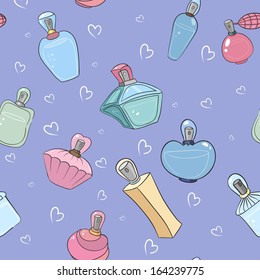 Seamless pattern with perfume.Vector. 