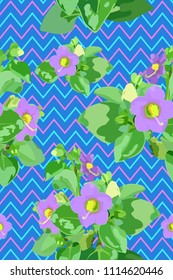 Seamless pattern of Persian violet, flat minimal rerto/vintage colorful vector