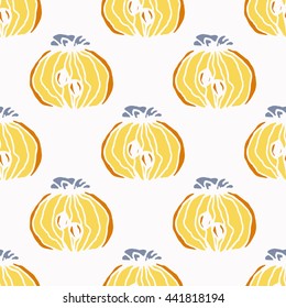 Seamless pattern with persimmons. 