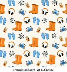 Seamless pattern of personal protective equipment