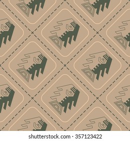 Seamless pattern with Peruvian Indians art and ethnic ornaments for your design