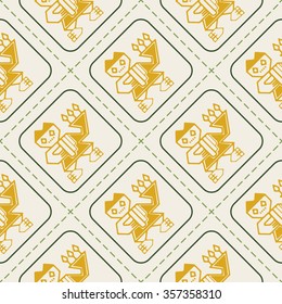 Seamless pattern with Peruvian Indians art and ethnic ornaments for your design