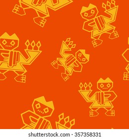 Seamless pattern with Peruvian Indians art and ethnic ornaments for your design