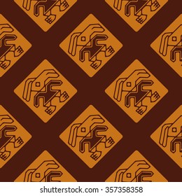 Seamless pattern with Peruvian Indians art and ethnic ornaments for your design