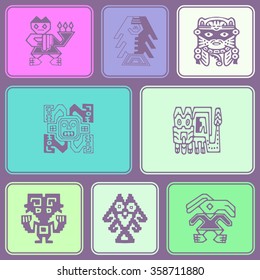 Seamless pattern with Peruvian Indians art and ethnic ornaments for your design