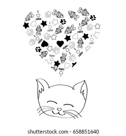 Seamless pattern with pet elements