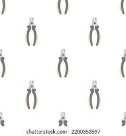 seamless pattern of pet nail clippers isolated on white background, vector illustration with scissor in flat style
