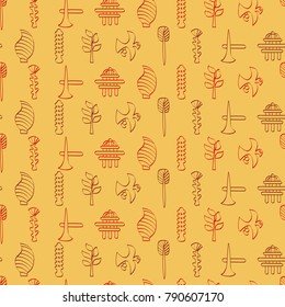 Seamless pattern with Phaistos disc signs for your design