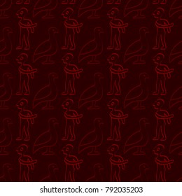 Seamless pattern with Phaistos disc signs for your design