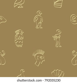 Seamless pattern with Phaistos disc signs for your design