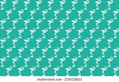 Seamless pattern of Pharmacy background. Bowl of Hygieia symbol. Vector illustration