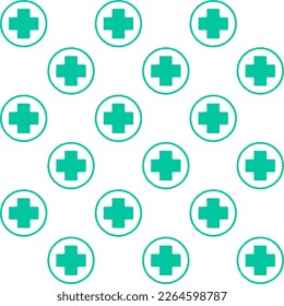 Seamless pattern of Pharmacy background. Rubber stamp style. Vector illustration