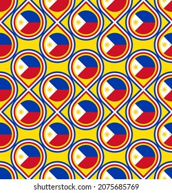 seamless pattern of philippines flag. vector illustration
