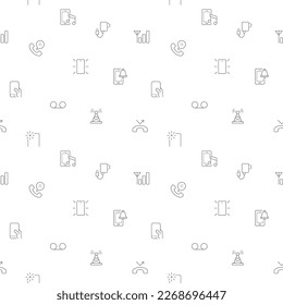 Seamless pattern with phone icon on white background. Included the icons as telephone, mobile, call, device, cell, smartphone, cellular and design elements And Other Elements.