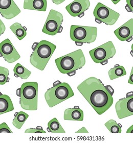 Seamless pattern of photo camera
