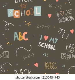 Back to school typography text with love heart Vector Image