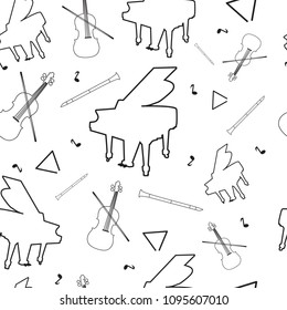 seamless pattern with piano and violin