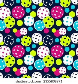 Seamless Pattern of pickleball balls