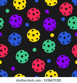 Seamless Pattern of pickleball balls - vector.