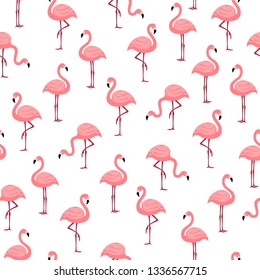 Seamless pattern with a picture of Flamingo birds.Vector illustration