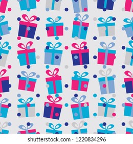 Seamless Pattern with Picture of Gift Boxes
