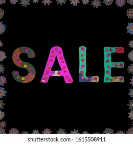 Seamless pattern. Picture in gray, black and green colors. Vector format. Sale Discount background for the online store, promotional leaflet, shop, poster, banner.