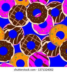seamless pattern with a picture of sweet donuts