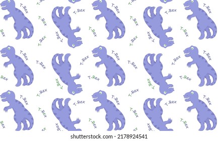 Seamless pattern with a picture of a Tyrannosaurus. Fabric print, backdrop, wallpaper