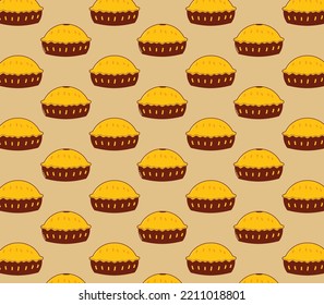 Seamless Pattern of Pie Food Vector 