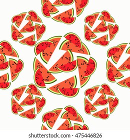 seamless pattern a piece of watermelon vector illustration