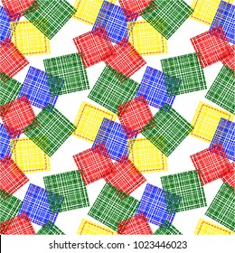 seamless pattern with pieces of fabric