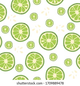 Seamless pattern with pieces of lime. Vector illustration.