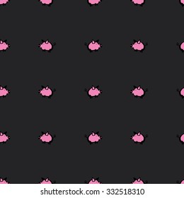 Seamless pattern with a pig