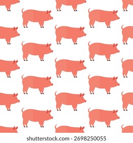 seamless pattern pig animal farm on white background vector wallpaper textile giftwrap fabric
