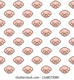 seamless pattern pig pork bacon theme vector