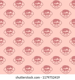 seamless pattern pig pork bacon theme vector