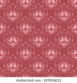 seamless pattern with pigeon and hearts 