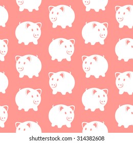 Seamless pattern with piggy