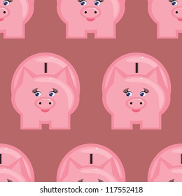 seamless pattern with piggy bank