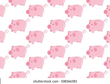 Seamless pattern :Piggy bank