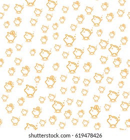 Seamless pattern with piggy bank. Money pattern. vector