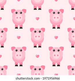 Seamless Pattern Pigs Hearts Stock Vector (Royalty Free) 1971956966 ...