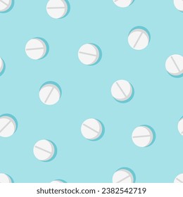 Seamless pattern with pills and capsules. Vector illustration, medicine background, texture.