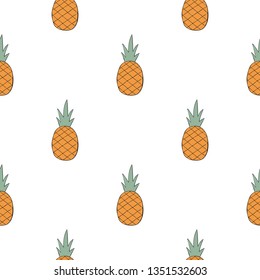 Seamless Pattern With Pinapple.