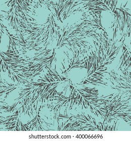 Seamless pattern with pine branch.