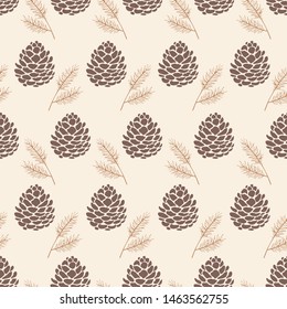 Seamless pattern pine cone design for background, wallpaper, clothing, wrapping, fabric