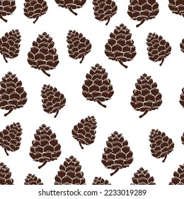 Seamless pattern pine cone design for background, wallpaper, clothing, wrapping, fabric.Vector illustration.