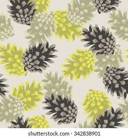 seamless pattern with pine cones