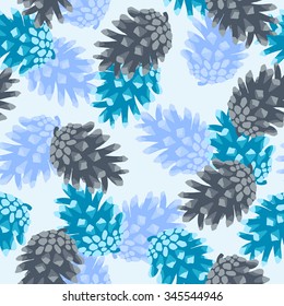 seamless pattern with pine cones